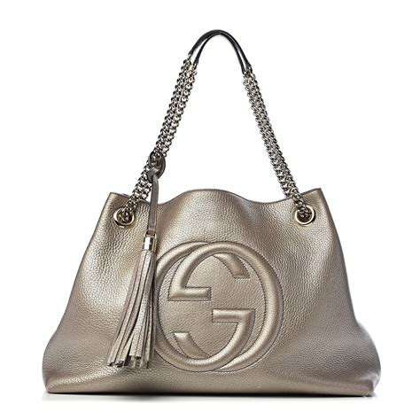 gucci pebbled calfskin soho|GUCCI Pebbled Calfskin Medium Soho Chain Shoulder Bag.